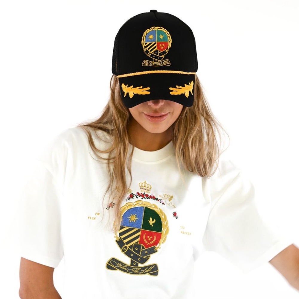 NWOT YLLW the Label Herald Crest Trucker Hat | Unisex OS